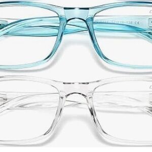 Blue/Clear +1.75 Stylish Blue Light Reading Eyeglasses - 2